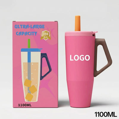36oz Double Wall vacuum car Ice King Cup Food-Grade Tritan One-Piece Cup Lid For car travel