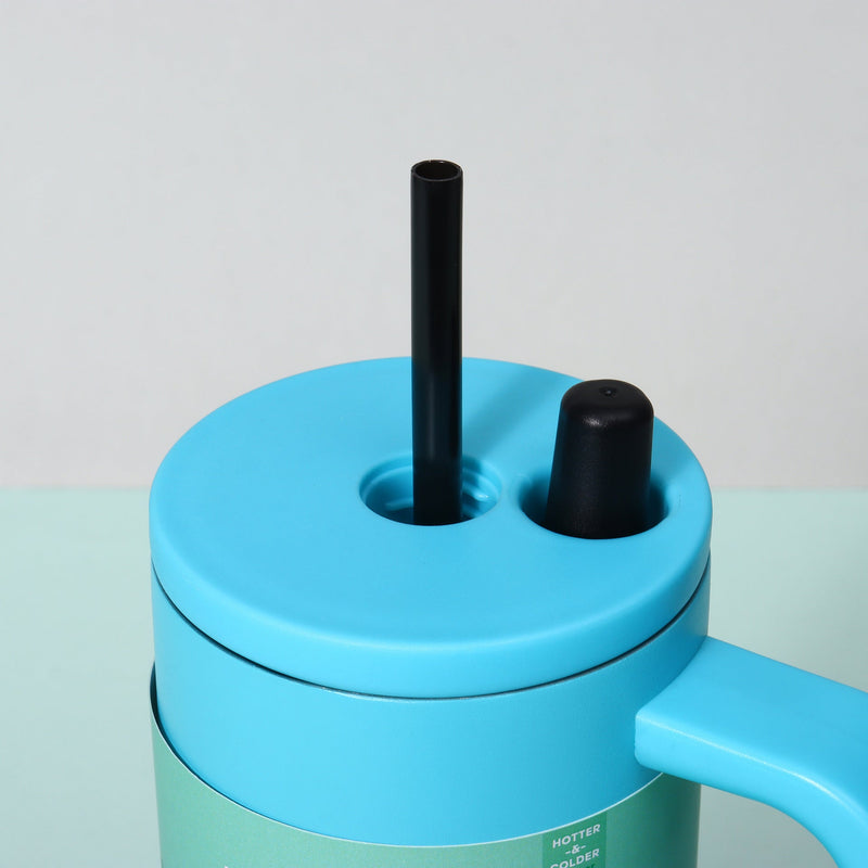 30oz Pure Color Stainless Steel Tumbler With Leak Proof Straw Cap Reusable Portable Car Holder Cup detail