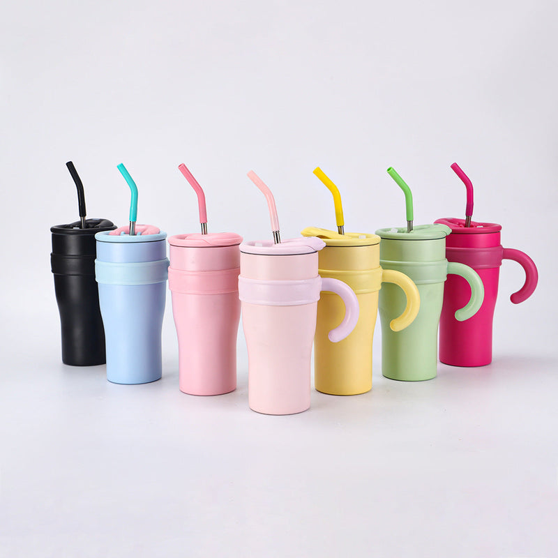 20oz 30oz Vacuum Insulated Skinny Tumbler With Straw For Outdoor Travel detail