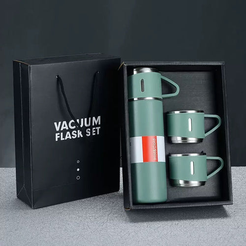 500ml Double Wall Vacuum Stainless Steel Thermos Cup Eco With 3 Lids For Business Gift
