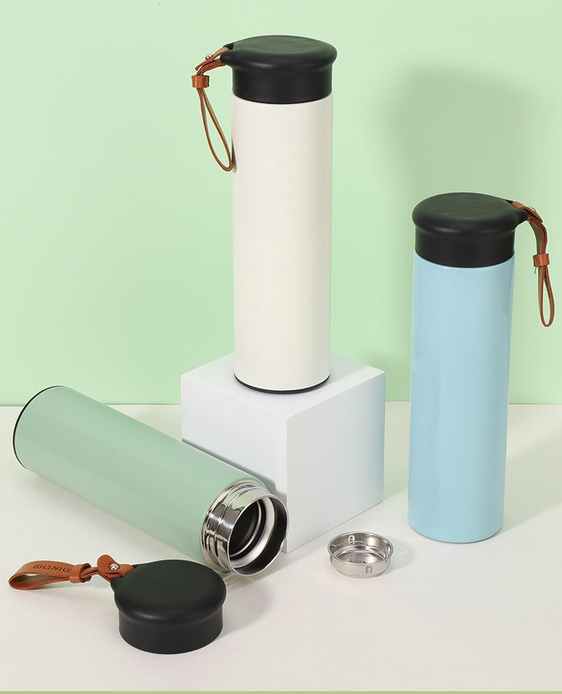200ml 300ml 500ml Simple Portable Straight Stainless Steel Water Bottle With Lid For Festival Gift detail