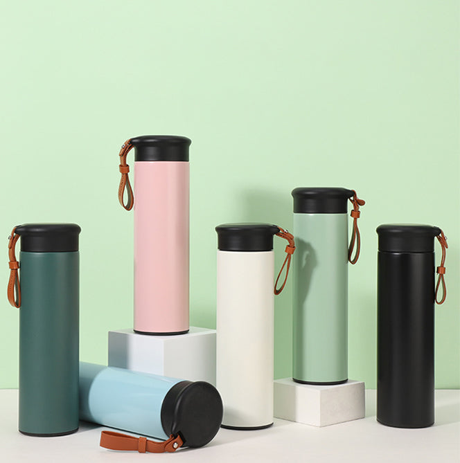 200ml 300ml 500ml Simple Portable Straight Stainless Steel Water Bottle With Lid For Festival Gift