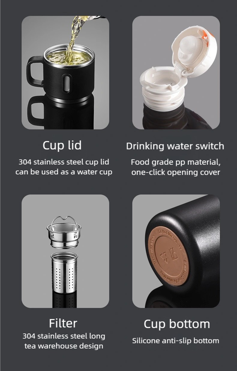 1000ml 1500ml Large Capacity Stainless Steel Thermos Flask Leakproof Camping Hiking Gym detail