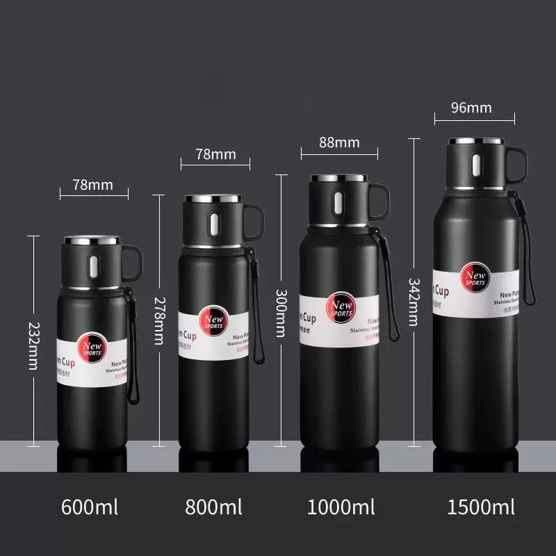 1000ml 1500ml Large Capacity Stainless Steel Thermos Flask Leakproof Camping Hiking Gym detail