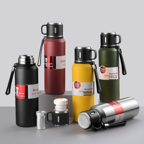 1000ml 1500ml Large Capacity Stainless Steel Thermos Flask Leakproof Camping Hiking Gym