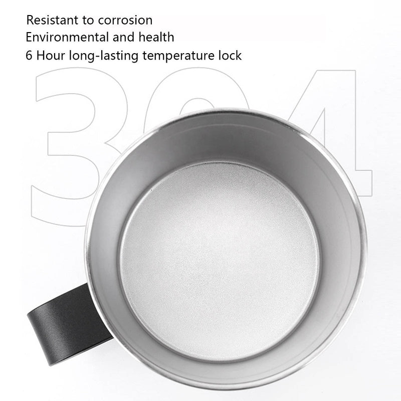 12oz 14oz Insulated Stainless Steel Coffee Mug Leak Proof With Handle And Lid For Camping detail