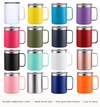 12oz 14oz Insulated Stainless Steel Coffee Mug Leak Proof With Handle And Lid For Camping