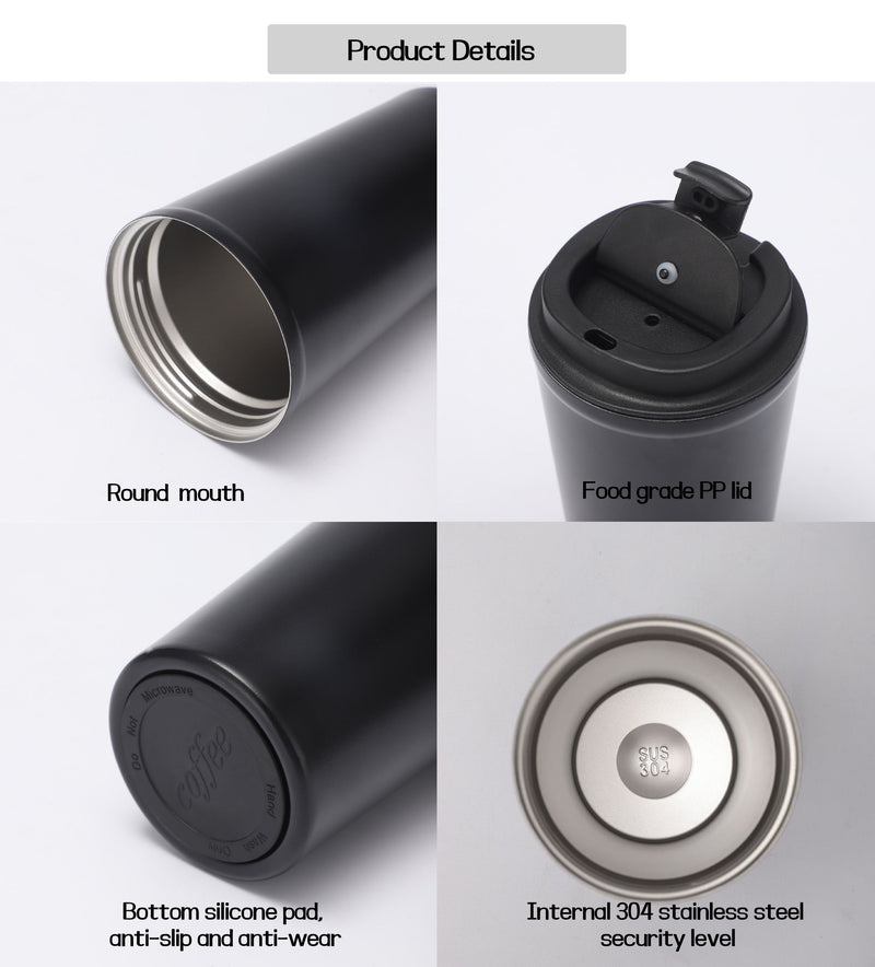 16oz 12oz Double Wall Insulated Stainless Steel Tumbler Vacuum Coffee Mug With Lid For Travel detail