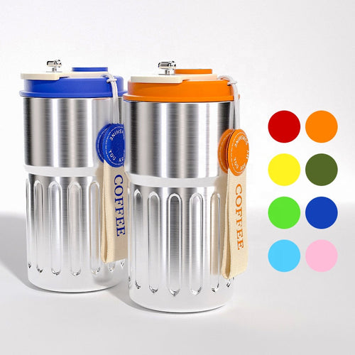 450ml Stainless Steel Thermos Smart Temperature Display Coffee Cup With Lid And Handle