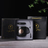 400ml Copper Metal Badge Logo Ceramic Coffee Mugs Gift Box Set With Lid Spoon And Handle color option