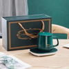 55 Degree Smart Constant Temperature Heating Smart Ceramic Coffee Mug Charging Warmer With Spoon And Handle color option