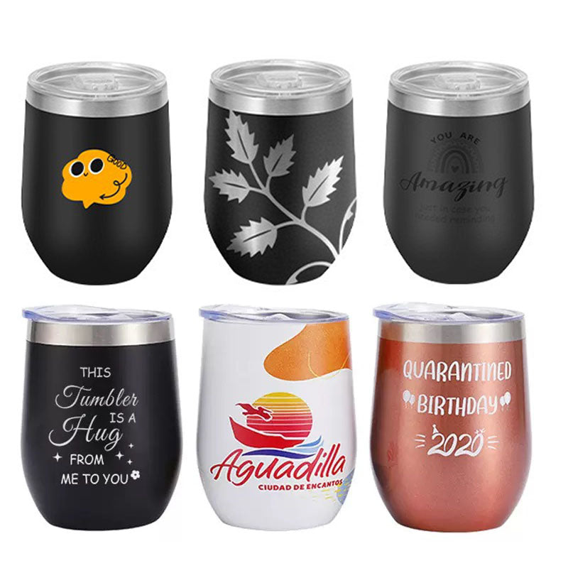 12oz Stainless Steel Mini Egg Shaped Cup Mug Double Wall Insulated Beer Coffee Mug With Lid detail