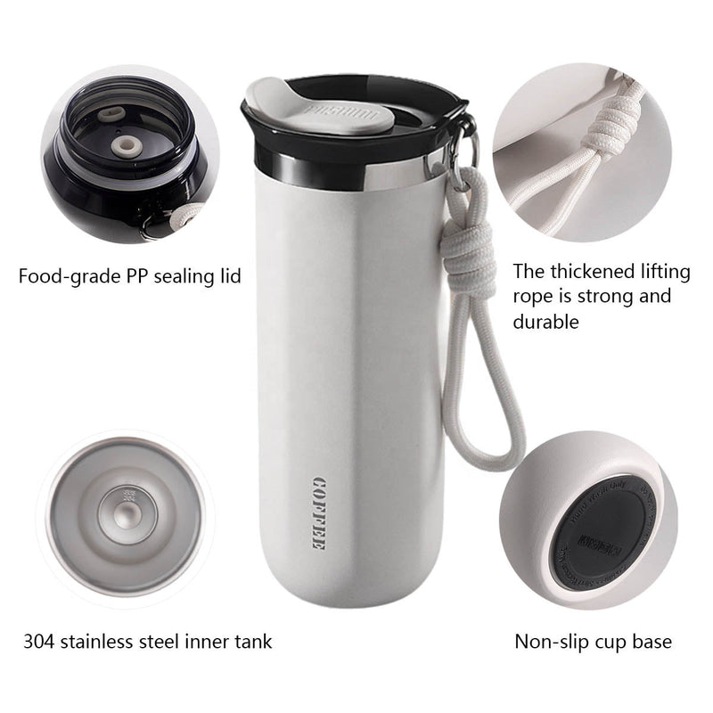 350ml 500ml Double Wall Stainless Steel Coffee Mug Business Office Gift Accompanying Tumbler Cup detail