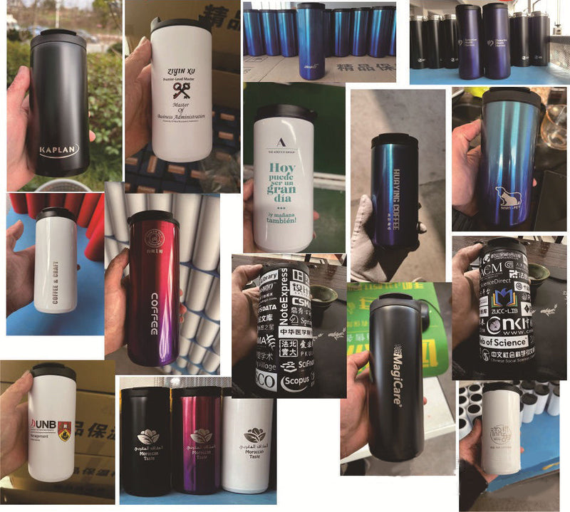 400ml 500ml PP Flip Up Lid Stainless Steel Coffee Mug Portable Business Office Coffee Mug For Car detail