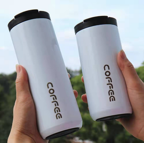 400ml 500ml PP Flip Up Lid Stainless Steel Coffee Mug Portable Business Office Coffee Mug For Car