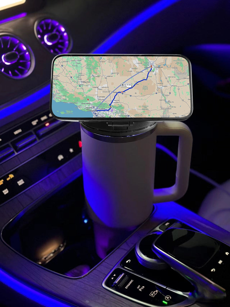 40oz 3 In 1 Magnetic Vacuum Insulated Tumber Cup Magnetic Suction Mobile Phone Holder With Straw For Gym detail