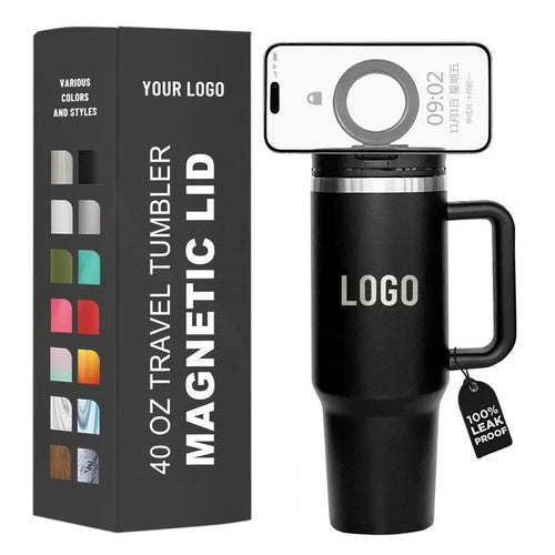 40oz 3 In 1 Magnetic Vacuum Insulated Tumber Cup Magnetic Suction Mobile Phone Holder With Straw For Gym