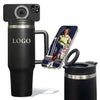 40oz 3 In 1 Magnetic Vacuum Insulated Tumber Cup Magnetic Suction Mobile Phone Holder With Straw For Gym color option