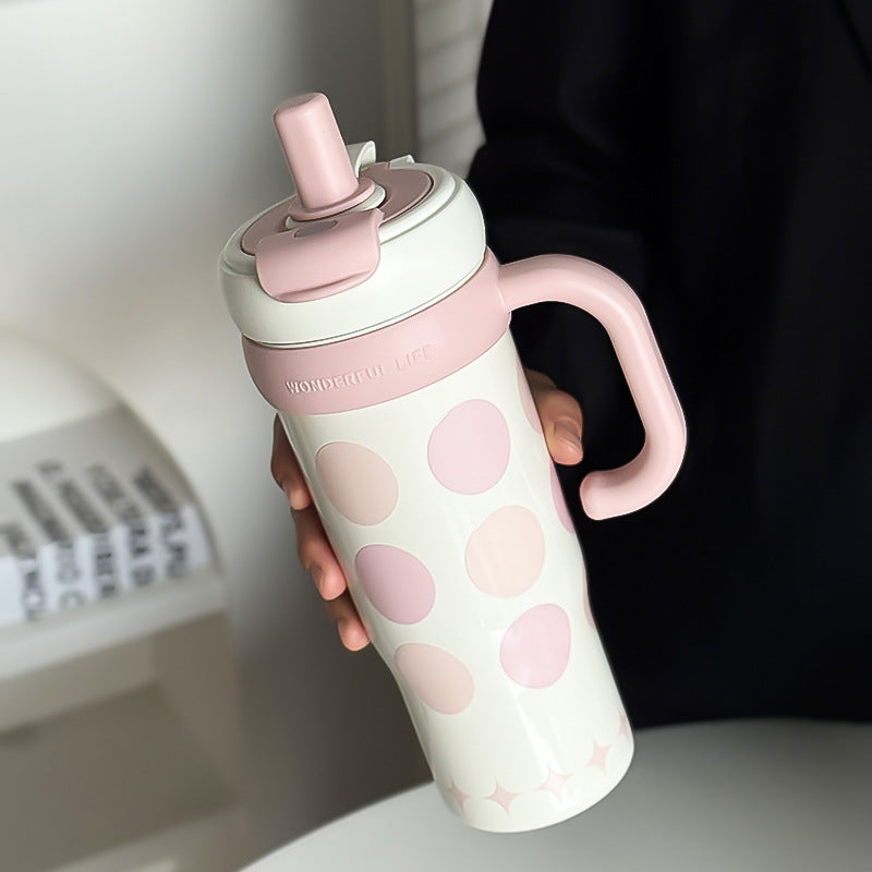 30oz Food Grade Material 316 Stainless Steel Tumbler Keep Hot And Cold 6-12 Hours Large Capacity With Handle