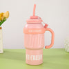 1000ml Paunch Stainless Steel Thermos Bottle Portable Outdoor Sports Bottle With Straw For Students color option