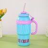 1000ml Paunch Stainless Steel Thermos Bottle Portable Outdoor Sports Bottle With Straw For Students color option