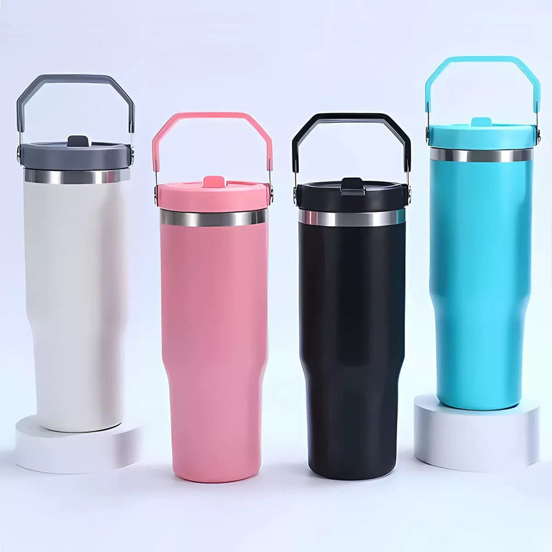 20oz 30oz Vacuum Insulated Tumbler Keeps Drinks Hot And Cold 6-12 Hours With Foldable Straw