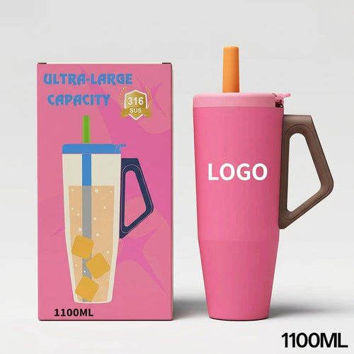 36oz Double Wall vacuum car Ice King Cup Food-Grade Tritan One-Piece Cup Lid For car travel