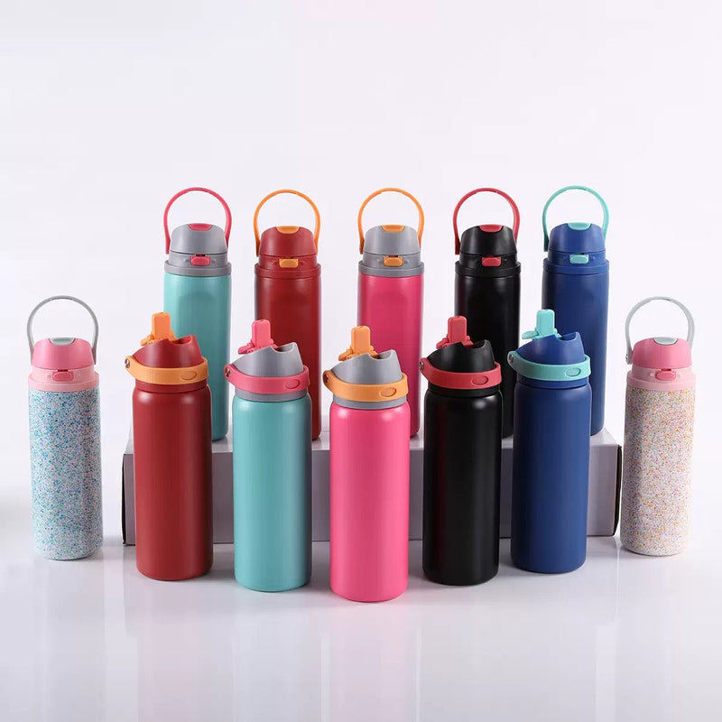 20oz 30oz Double Drink Stainless Steel Water Bottle Straight LeakProof Portable Travel Thermos With Straw