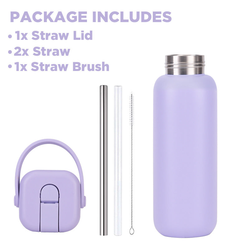 740ml 304 Stainless Steel Portable Suction Nozzle Cup Give Away Straws And Straw Brushes detail