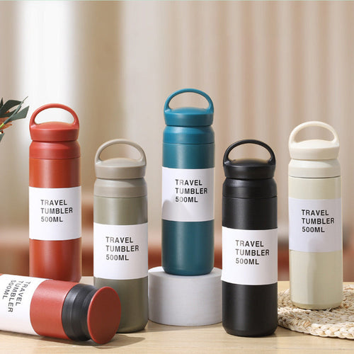 Laser Engraving 350ml 500ml Double Wall Stainless Steel Coffee Thermos For Business Gift