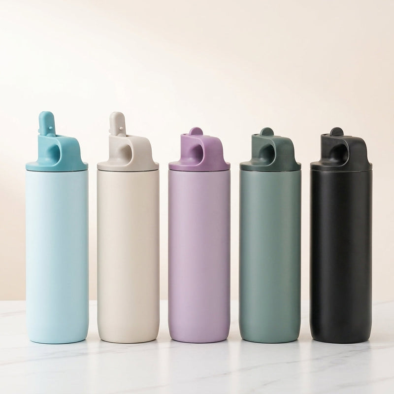 New Color Scheme Reusable Japanese-style Stainless Steel Travel Cup With Flip Straw Lid For Hot Cold Drinks