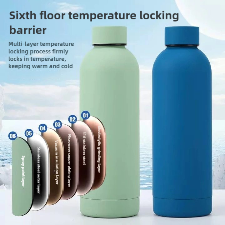 Straight Stainless Steel Water Bottle Business Thermos LeakProof Gym Bottle For Corporate Gifts detail