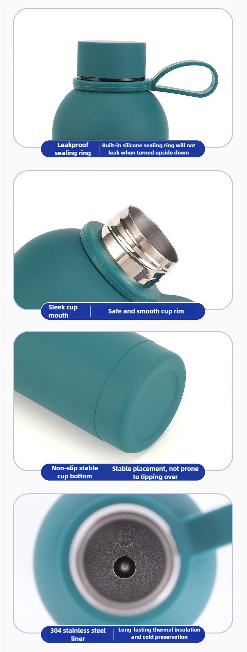 Straight Stainless Steel Water Bottle Business Thermos LeakProof Gym Bottle For Corporate Gifts detail