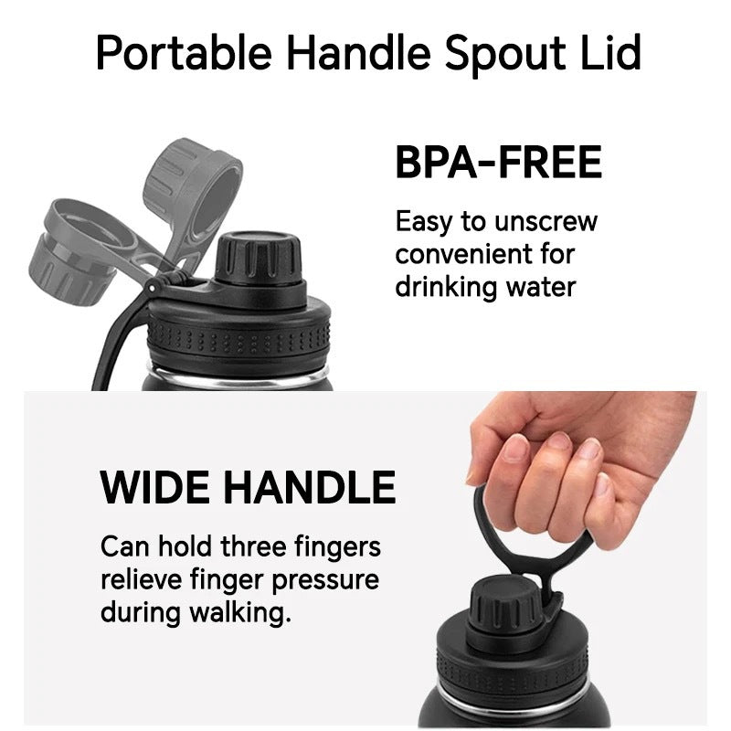 500ml 750ml 1000ml Double Wall Insulated Vacuum Flask Large Capacity Sports Water Bottles With Straw detail