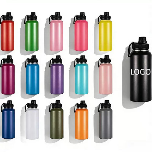 500ml 750ml 1000ml Double Wall Insulated Vacuum Flask Large Capacity Sports Water Bottles With Straw