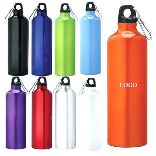750ml Promotional Gift Aluminium Water Bottle With Mountain Climbing Buckle Aluminium For Hiking