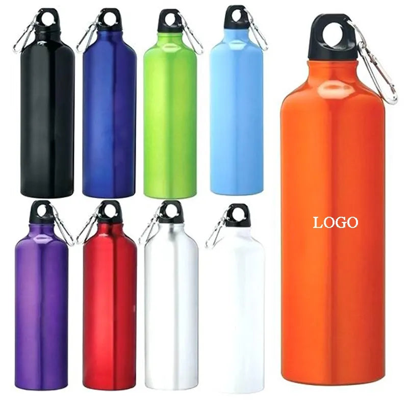 750ml Promotional Gift Aluminium Water Bottle With Mountain Climbing Buckle Aluminium For Hiking
