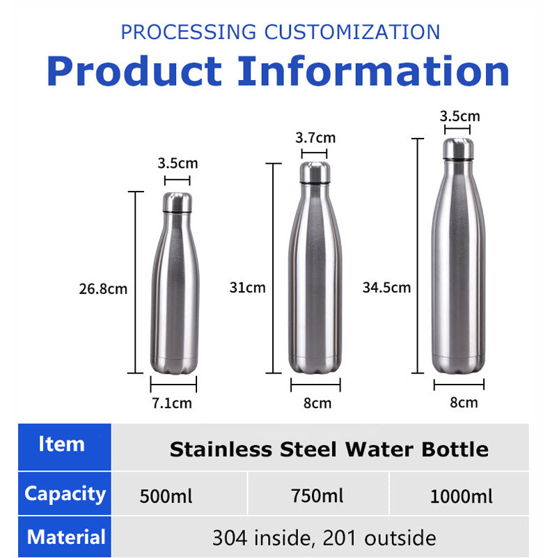 350ml 500ml 750ml Eco Friendly Vacuum Cola Shaped Water Bottle American Small Mouth Vacuum Flasks For Sport detail